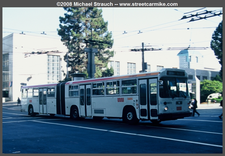 M-A-N 6072 on 38 Geary departs Transbay Terminal in May 2001. 